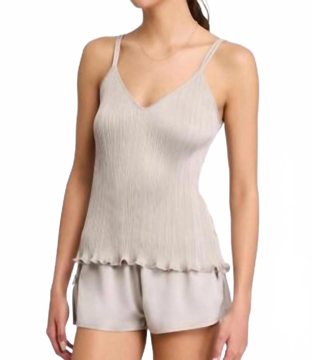 NEW RYA COLLECTION cami and tap pant set in taupe